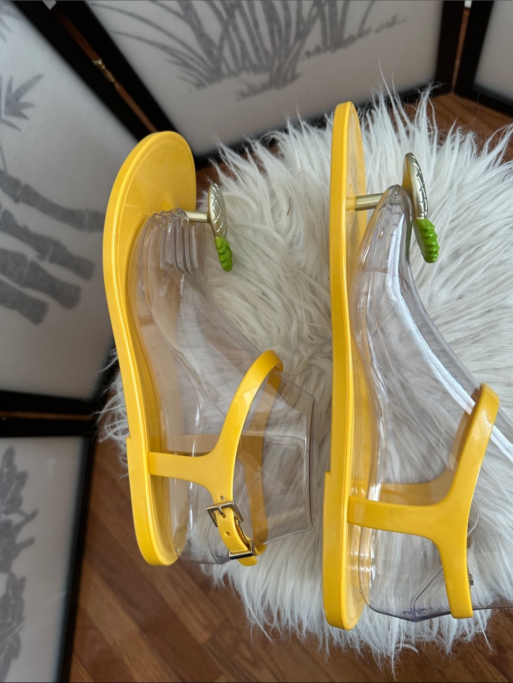 Katy Perry Collections Yellow Jelly Sandals with Pineapple Charm - Picture 7 of 7